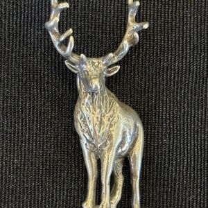 Sterling Silver Stag/Elk Pendant